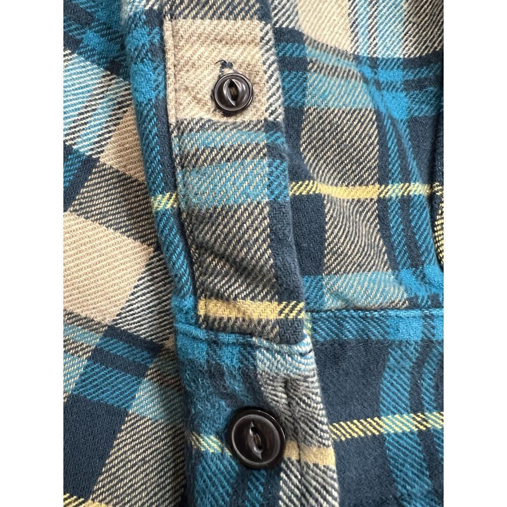 Red Head Brand Co Men’s Flannel Shirt Plaid Blue Beige Size Large - Picture 11 of 11